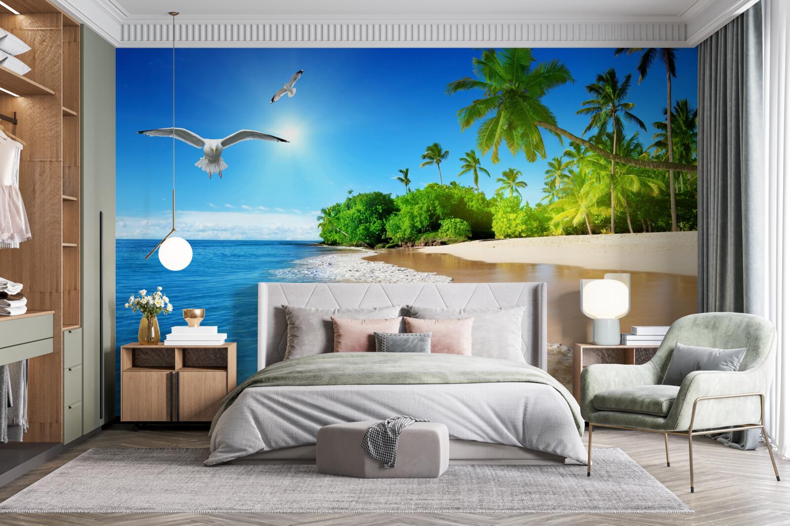 Fototapeten Eine Einstellung der Insel auf See