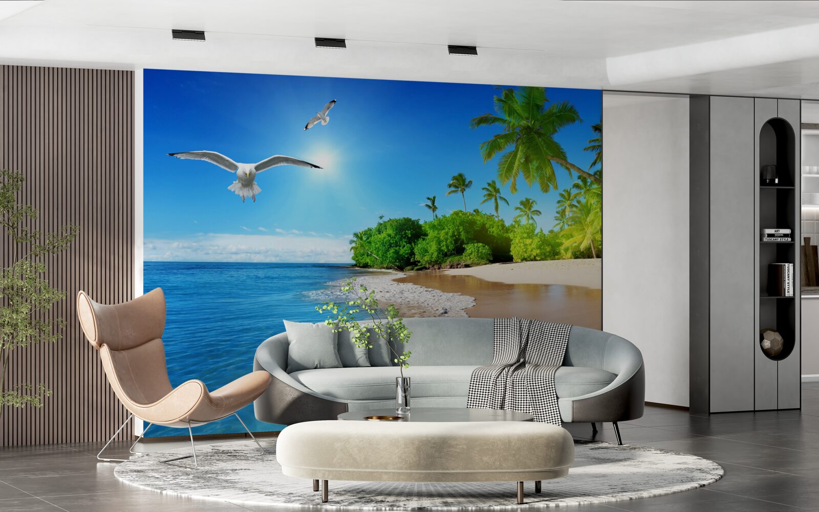 Fototapeten Eine Einstellung der Insel auf See