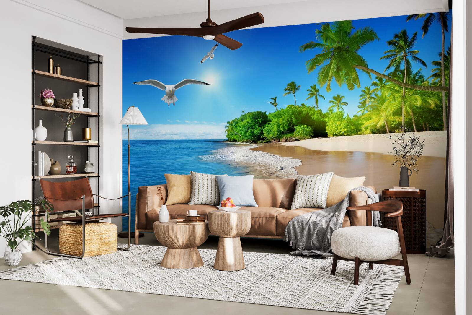 Fototapeten Eine Einstellung der Insel auf See