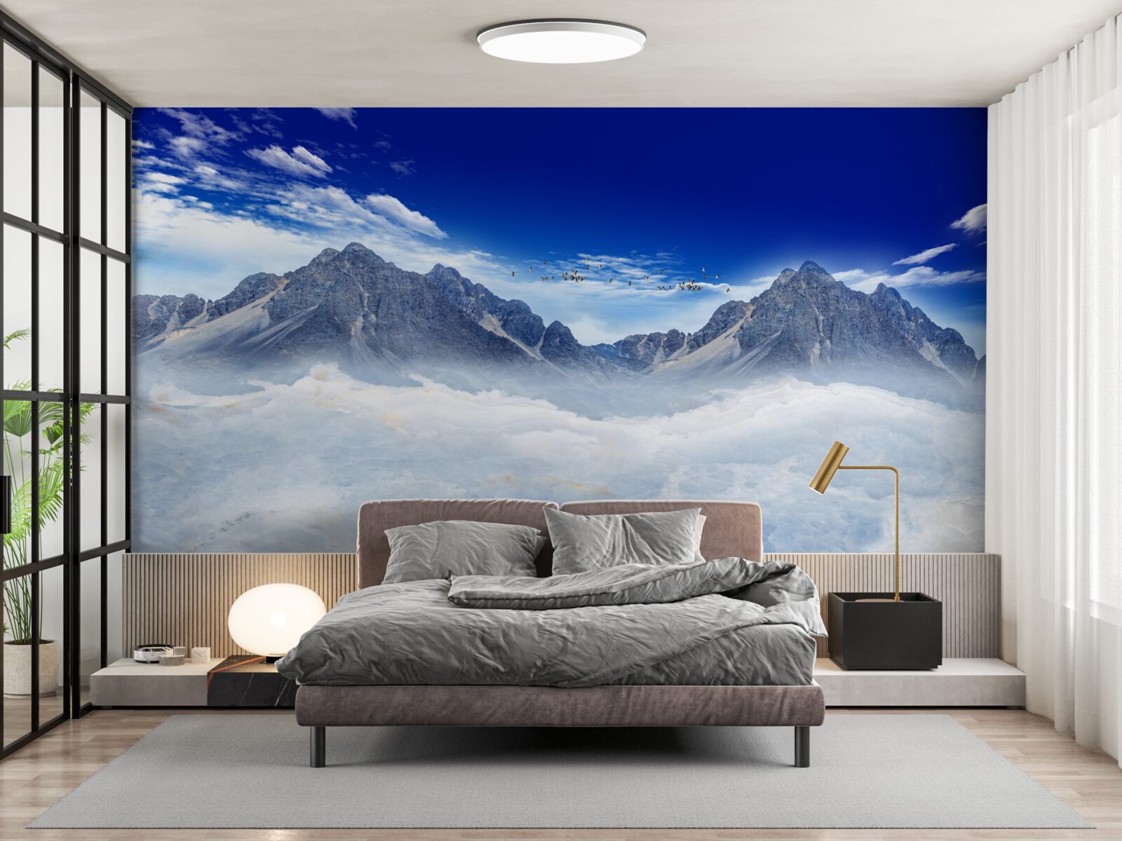 Fototapeten fesselnder Bergnebel Vorhang