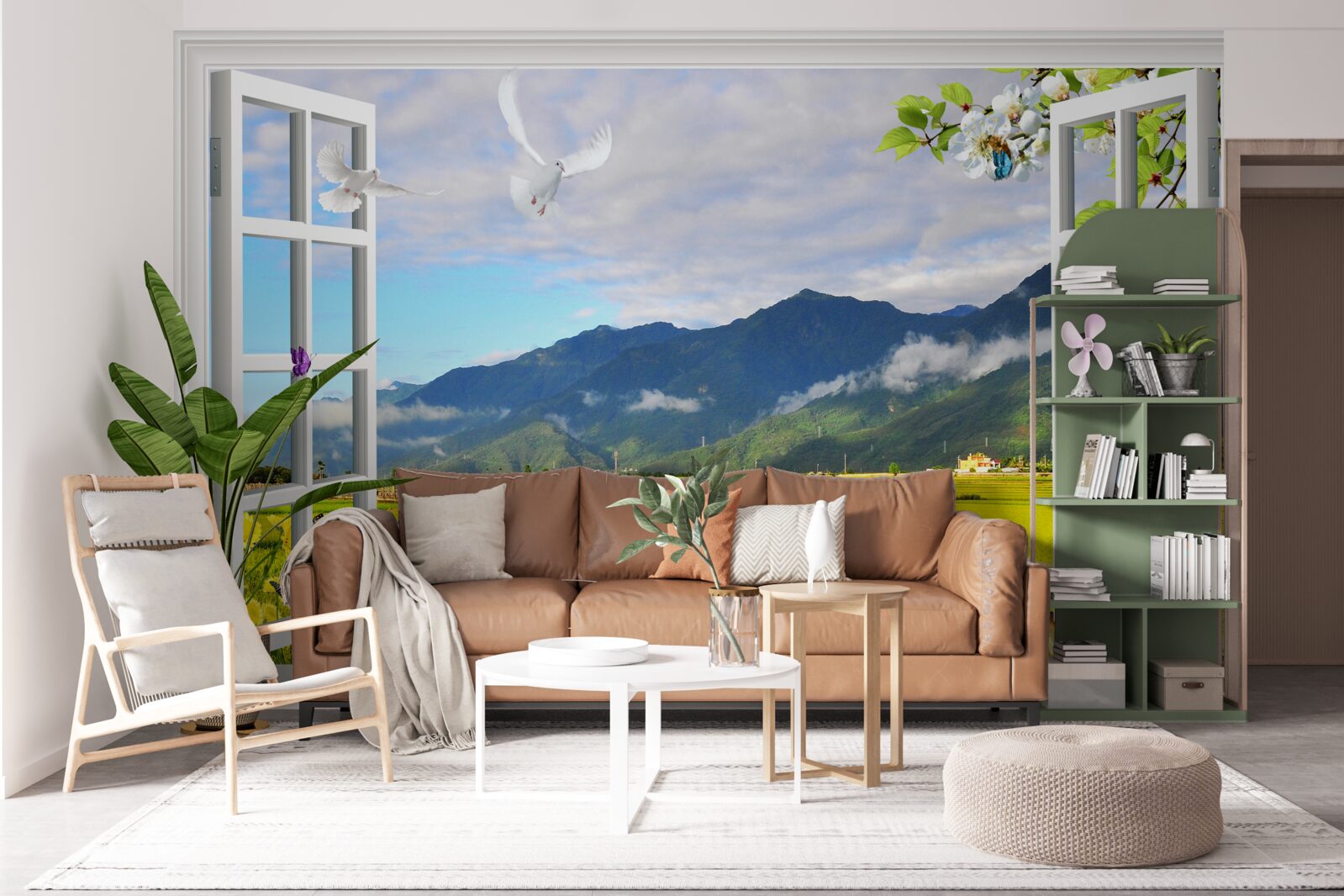 Fototapeten Blick vom Mountain Panorama Fenster