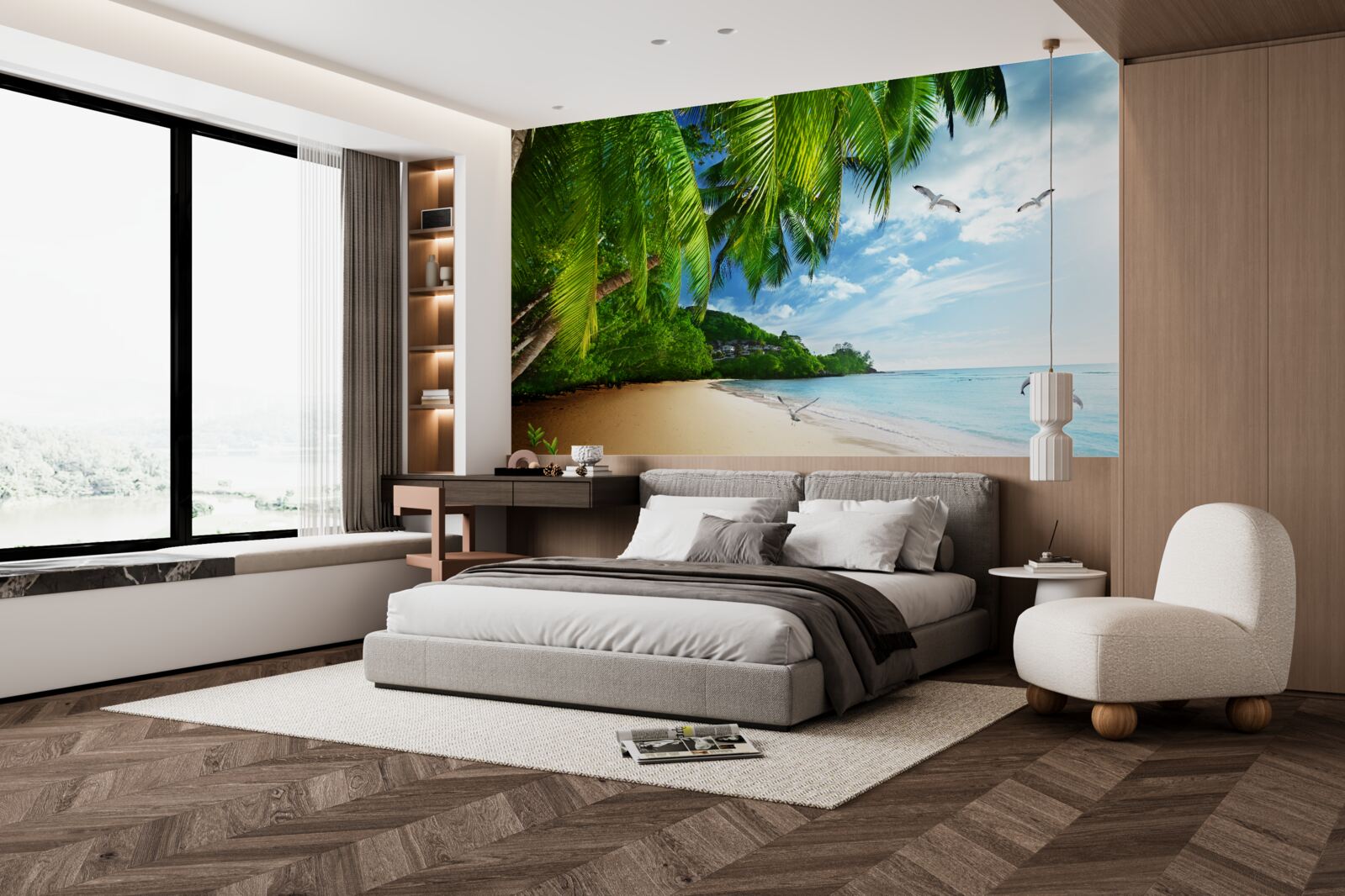 Fototapeten Eine einsame Insel mit einem Sandstrand