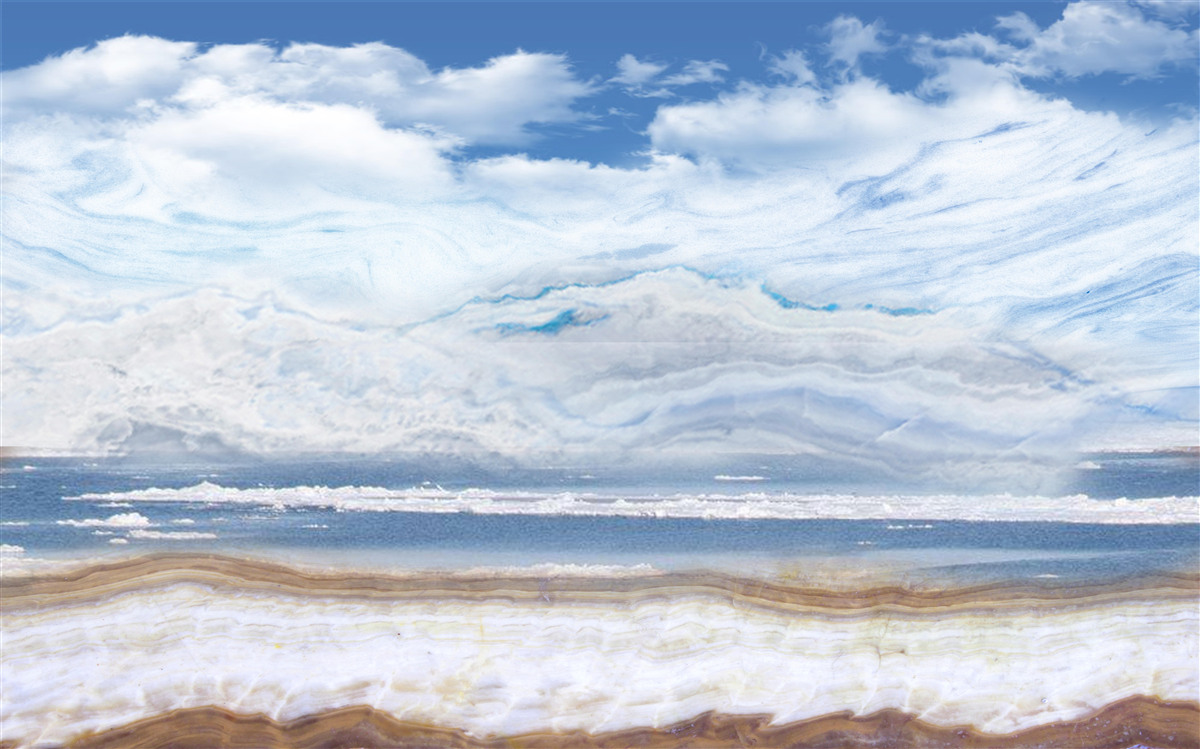Fototapeten Sandstrand und ein ruhiges Meer