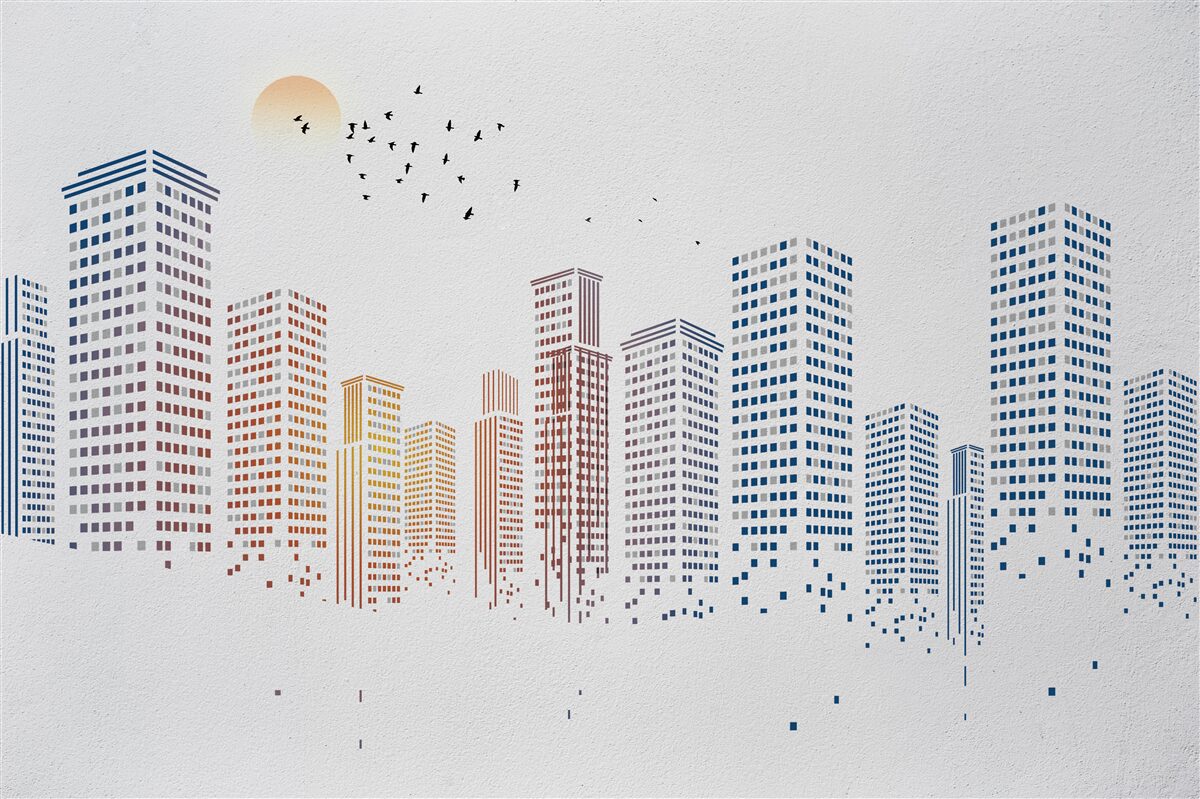 Fototapeten Zeitgenössische Panoramen der Stadt