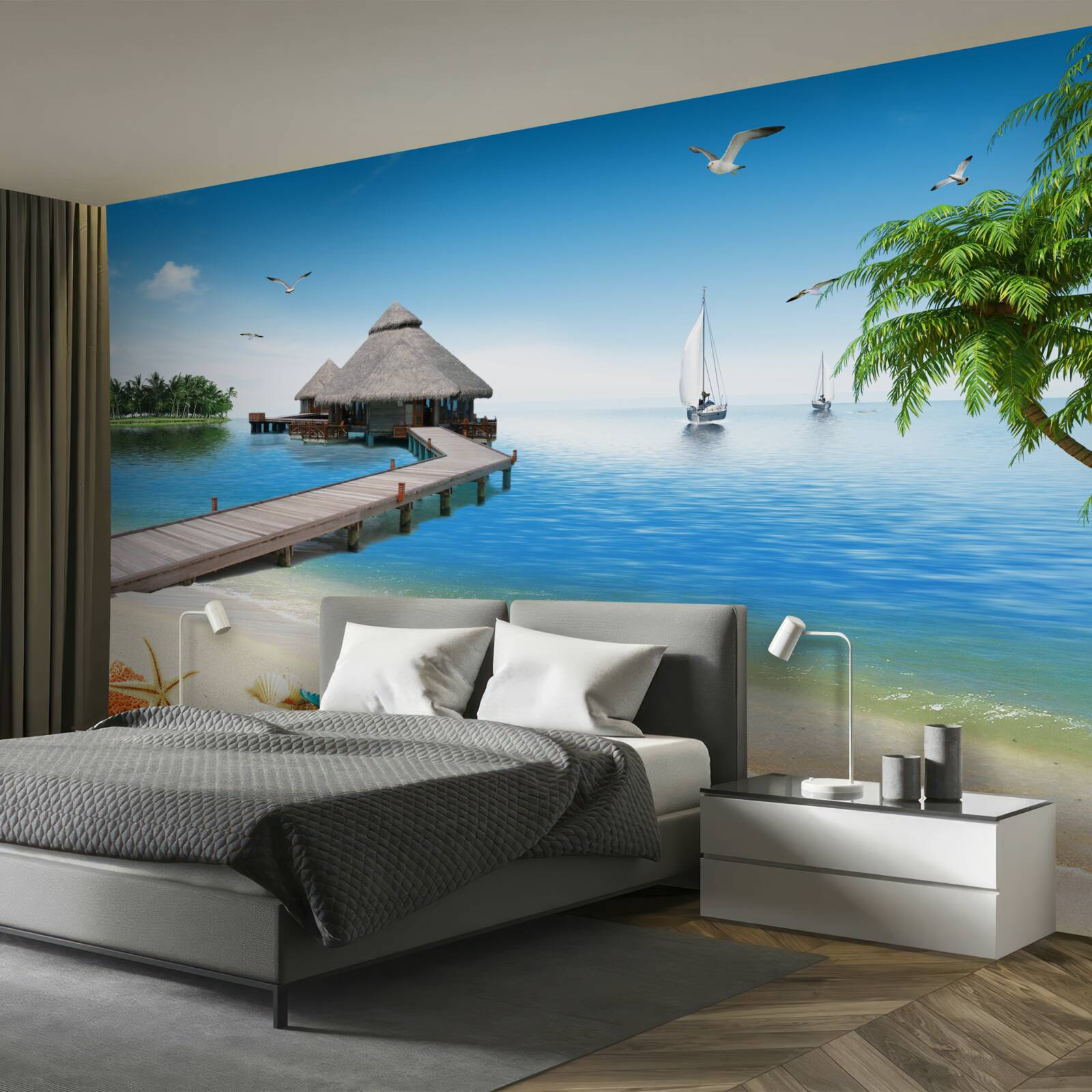 Fototapeten Eine ruhige Lagune auf der Insel