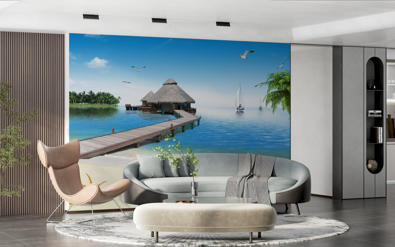 Fototapeten Eine ruhige Lagune auf der Insel
