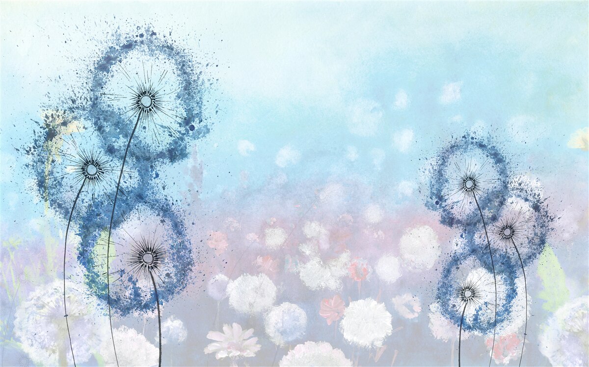 Fototapeten Ungewöhnliche blaue Blumen