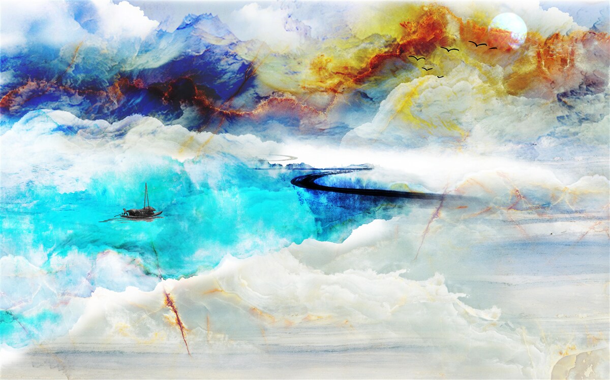Fototapeten Die Ufer des Azure -Meeres während eines Sturms