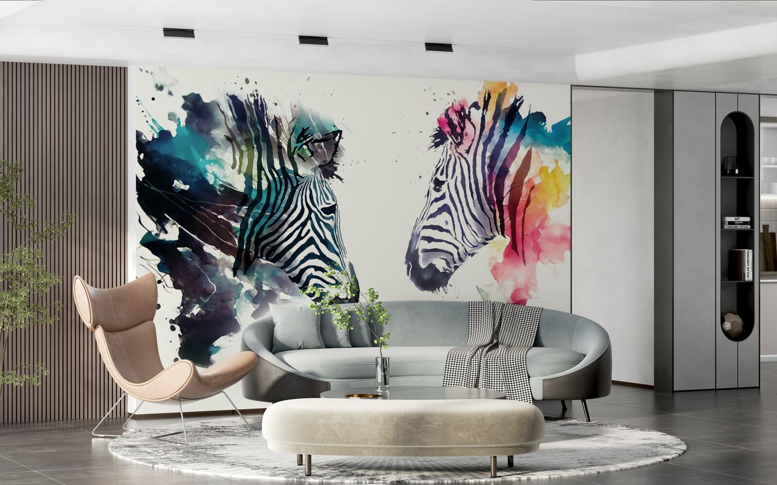 Fototapeten zwei visuell helle Zebras