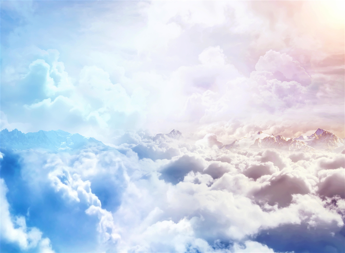 Fototapeten Cloud Company in Pink und Blau