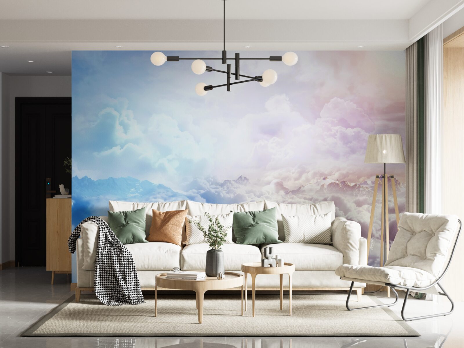 Fototapeten Cloud Company in Pink und Blau
