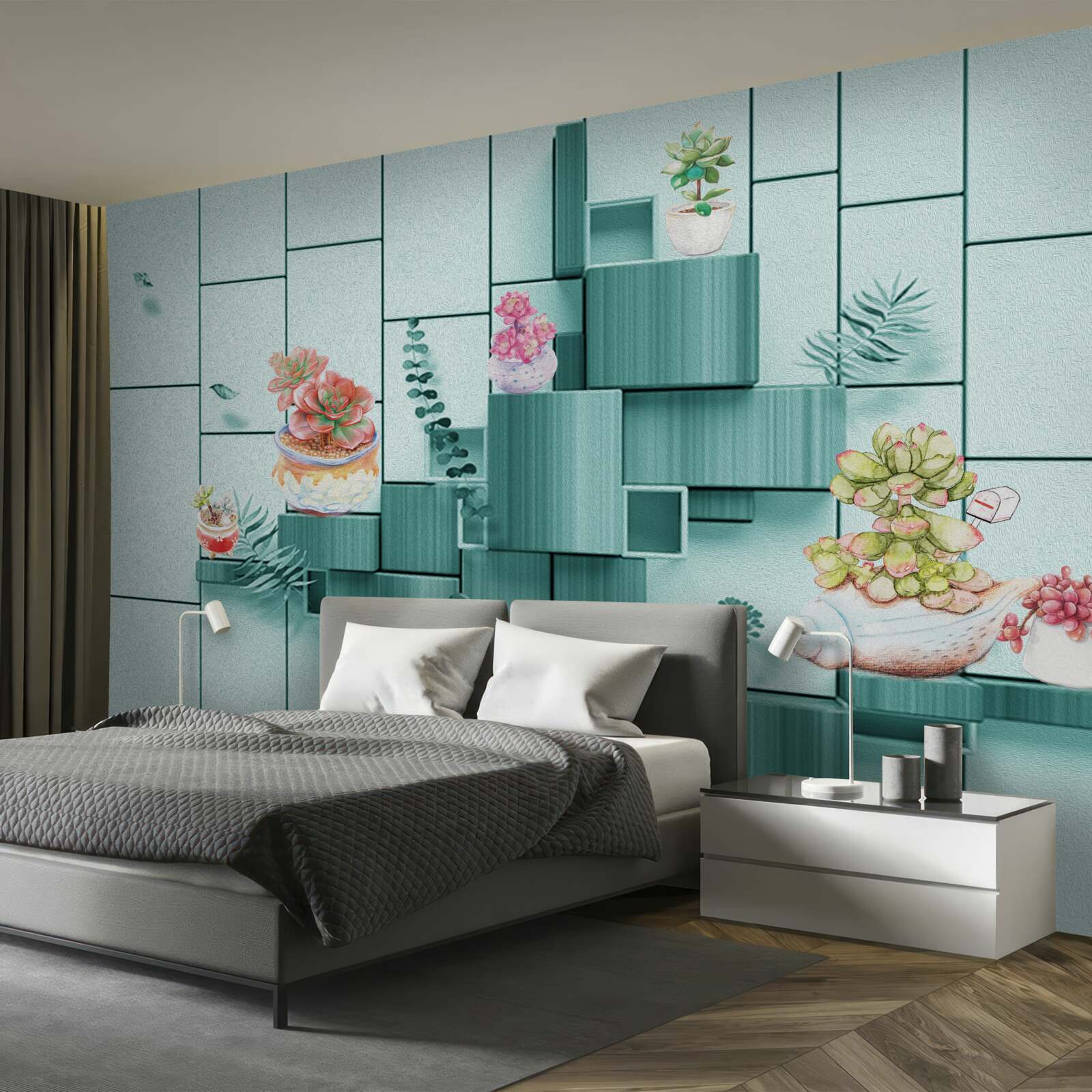 Fototapeten Blumen mit Blumen und Pflanzen