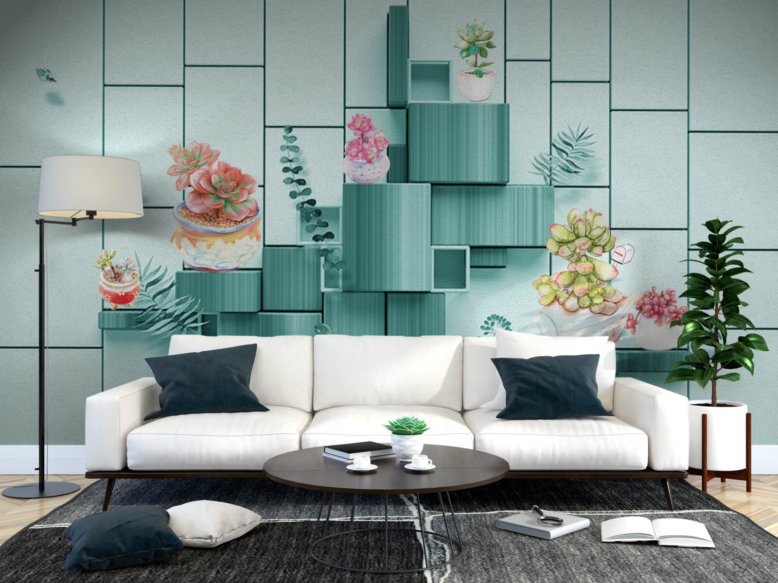 Fototapeten Blumen mit Blumen und Pflanzen