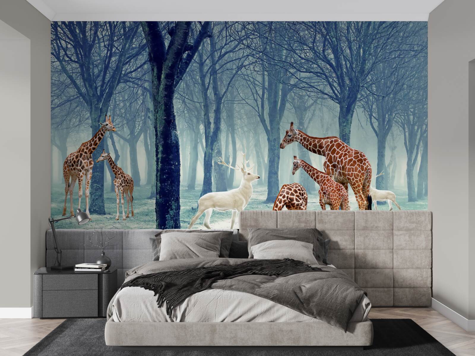 Fototapeten Giraffen werden einen neuen Freund treffen