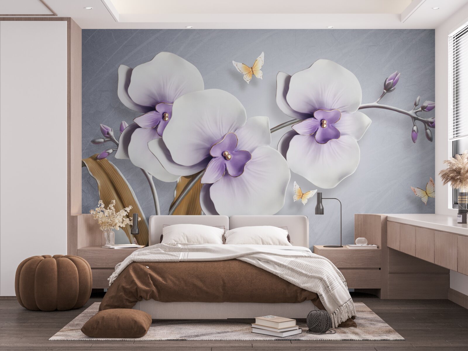 Fototapeten Riesige lila Orchideen