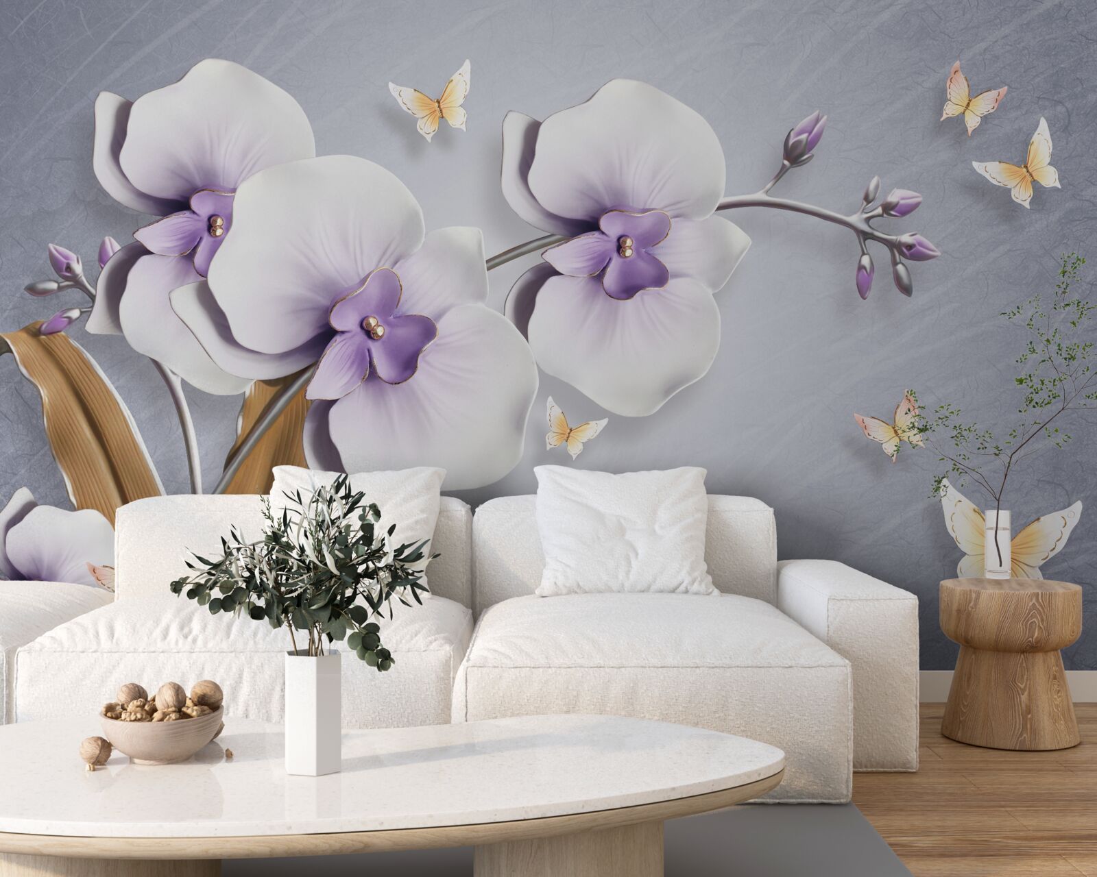 Fototapeten Riesige lila Orchideen