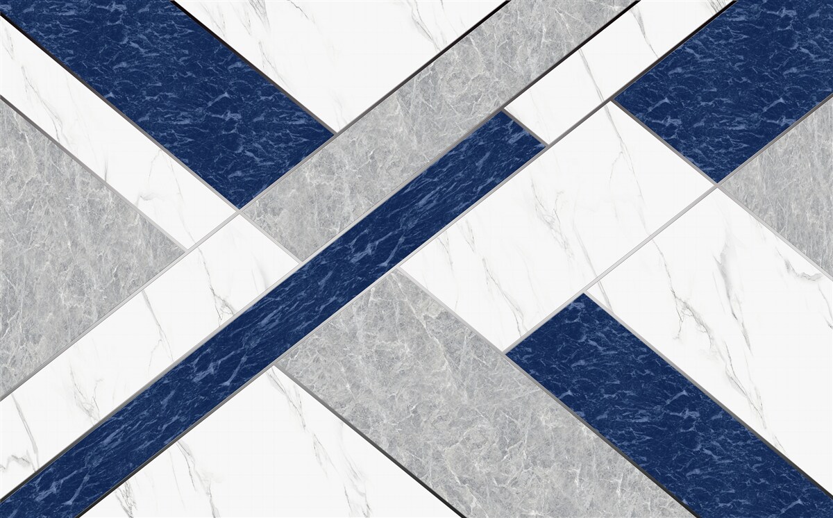 Fototapeten im Fadenkreuz von blau-grauen Streifen