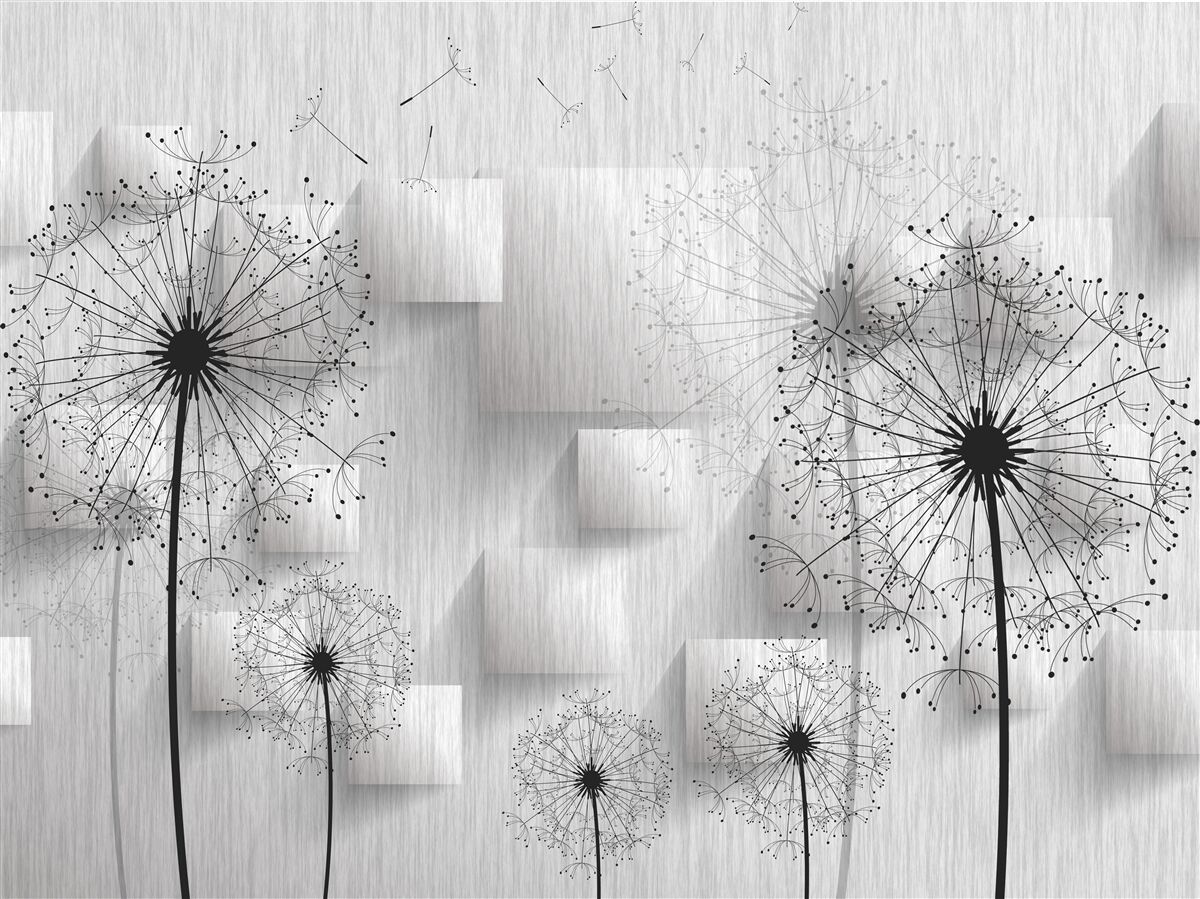 Fototapeten Dandika vor dem Hintergrund geometrischer Formen, die Quadrate bilden