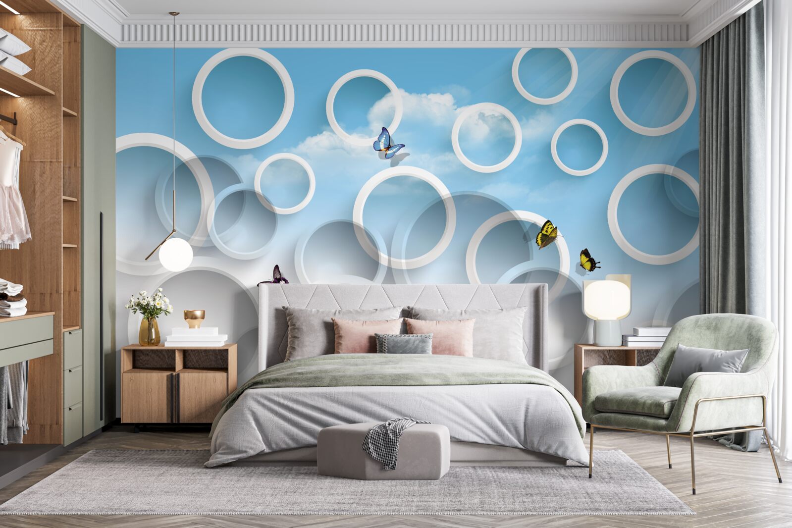 Fototapeten Himmel in Blue Wheels