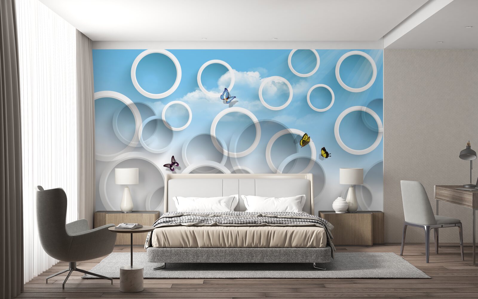 Fototapeten Himmel in Blue Wheels