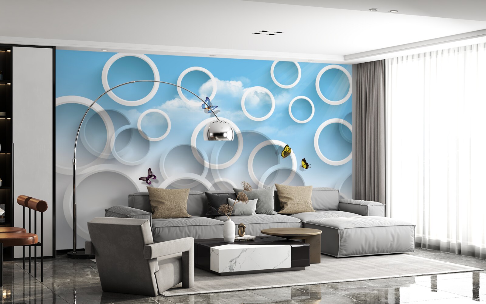 Fototapeten Himmel in Blue Wheels