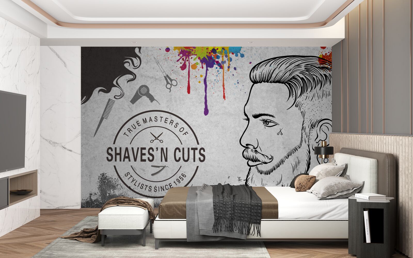 Fototapeten Werbung über die Fadership -Abteilung an der Wand