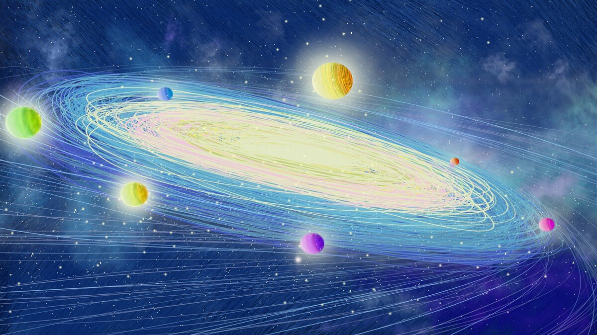 Fototapeten Planet Revolution um den Stern, den wir die Sonne nennen