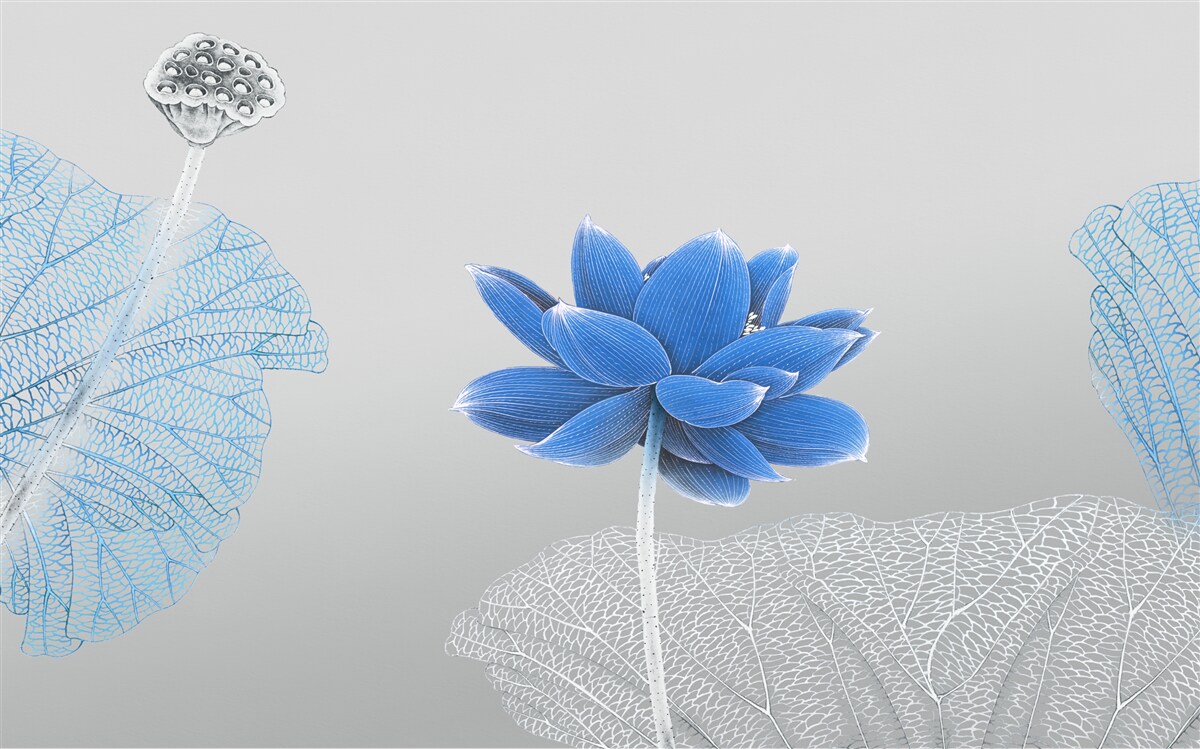 Fototapeten Blaue Glasblume