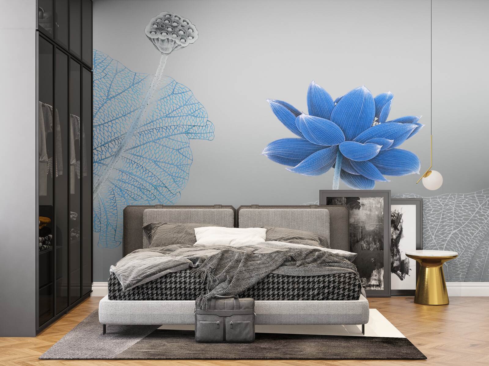 Fototapeten Blaue Glasblume