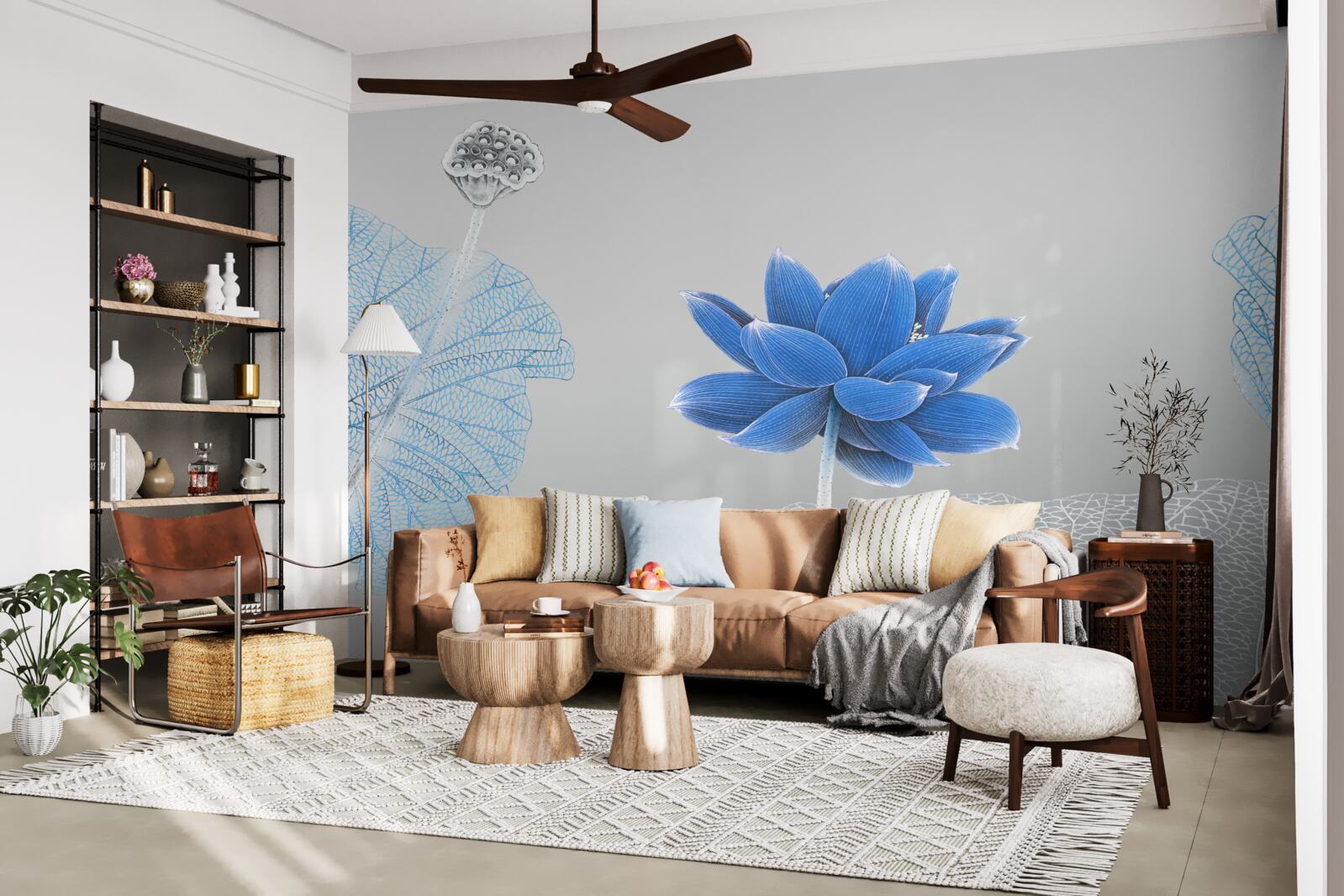Fototapeten Blaue Glasblume