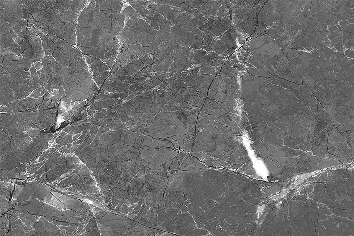 Fototapeten Weiße Kurven auf grauem Marmor