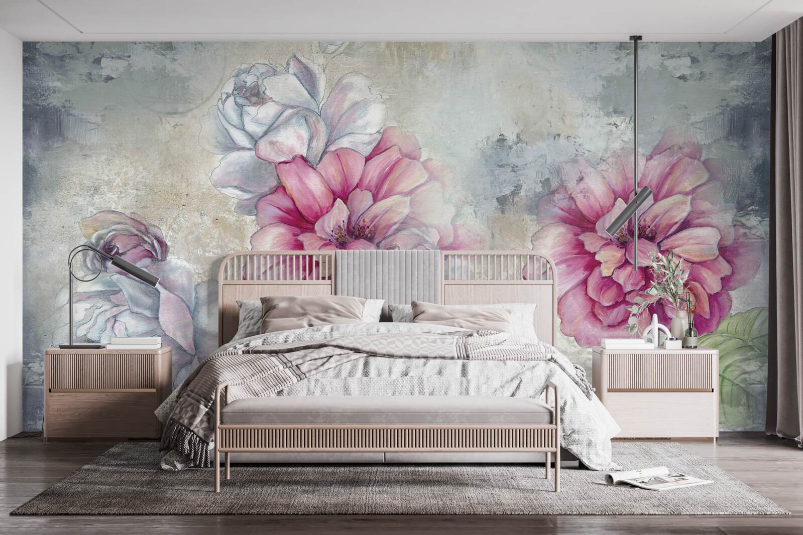 Fototapeten Vintage Blumenhintergrund
