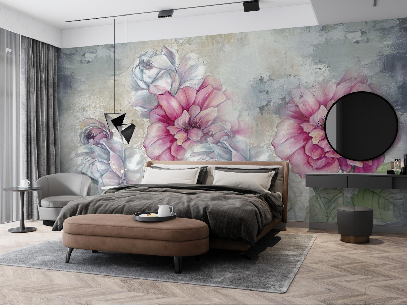 Fototapeten Vintage Blumenhintergrund