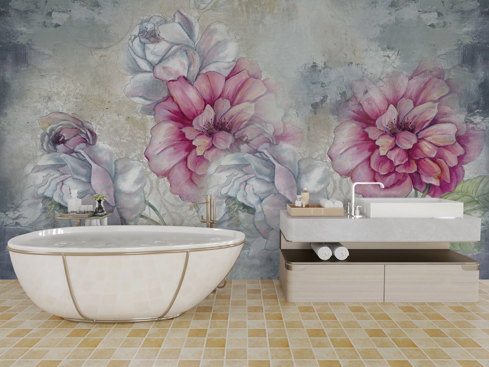 Fototapeten Vintage Blumenhintergrund