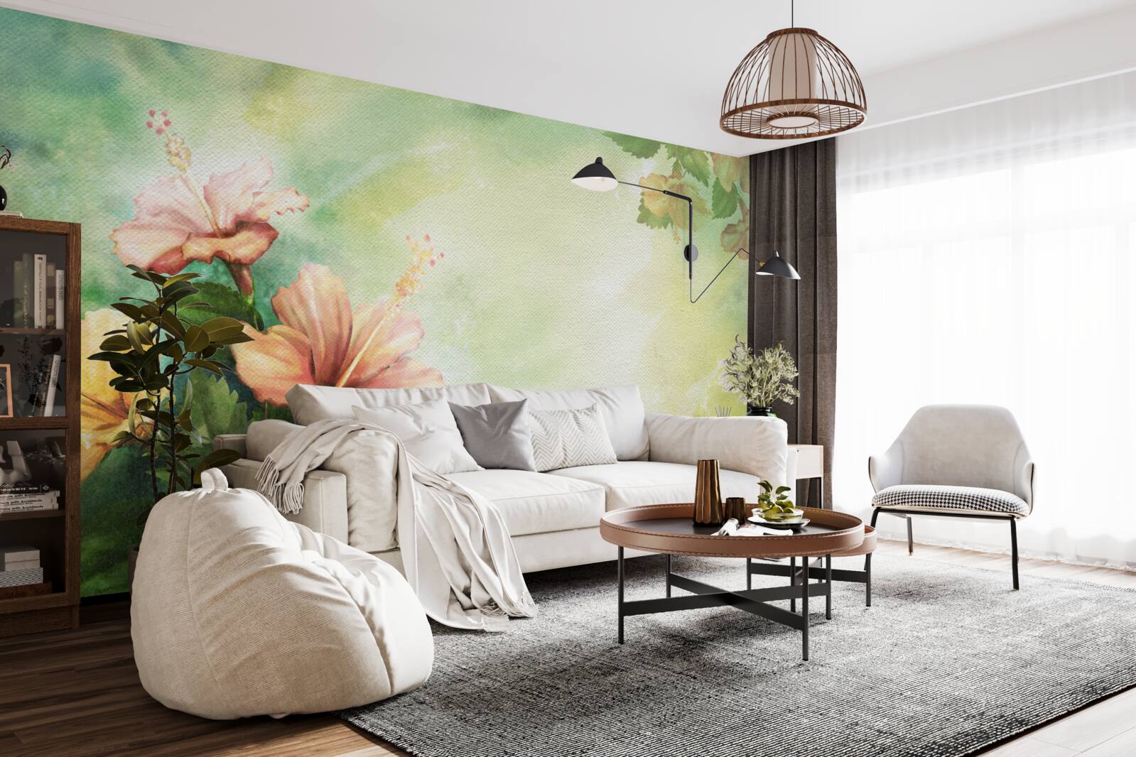 Fototapeten Schöne Aquarellpflanzen