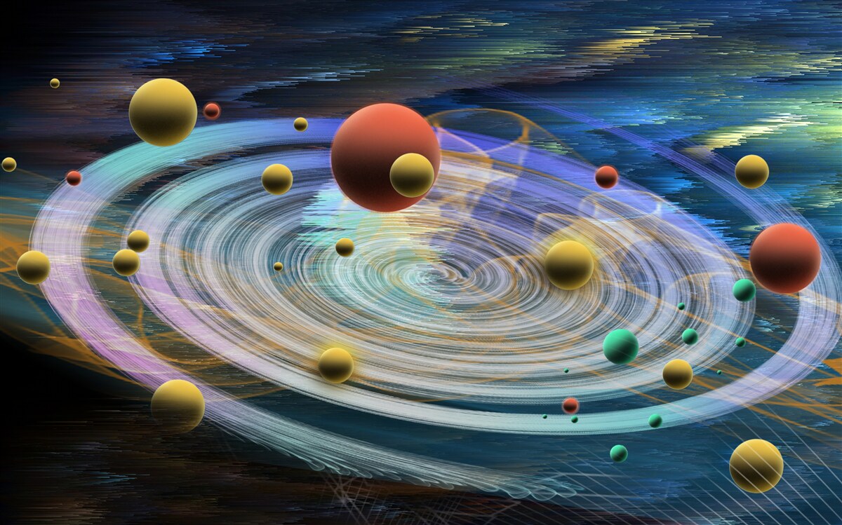 Fototapeten Planeten mit schönen Abstraktionen