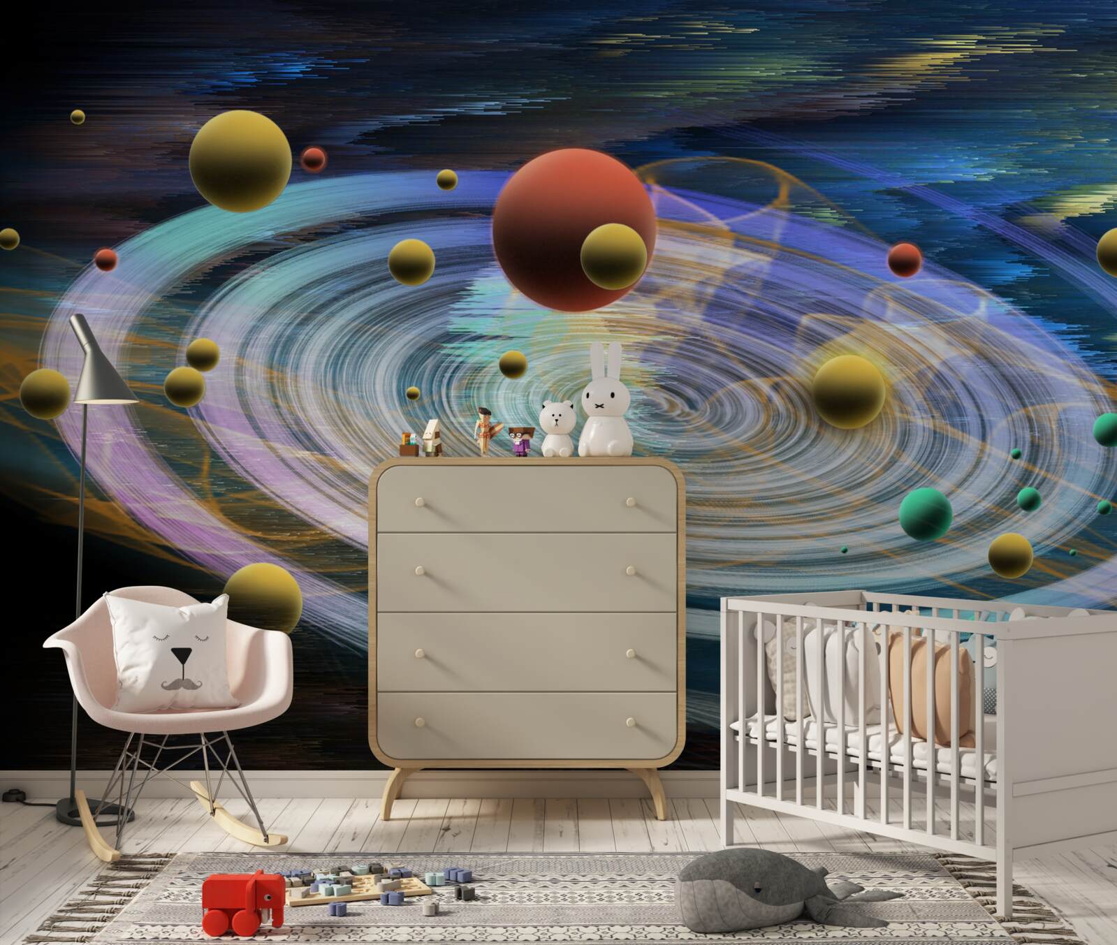Fototapeten Planeten mit schönen Abstraktionen