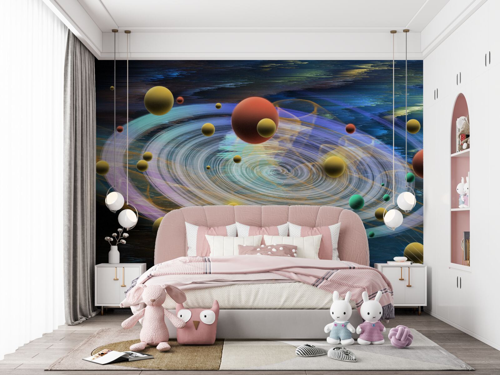 Fototapeten Planeten mit schönen Abstraktionen