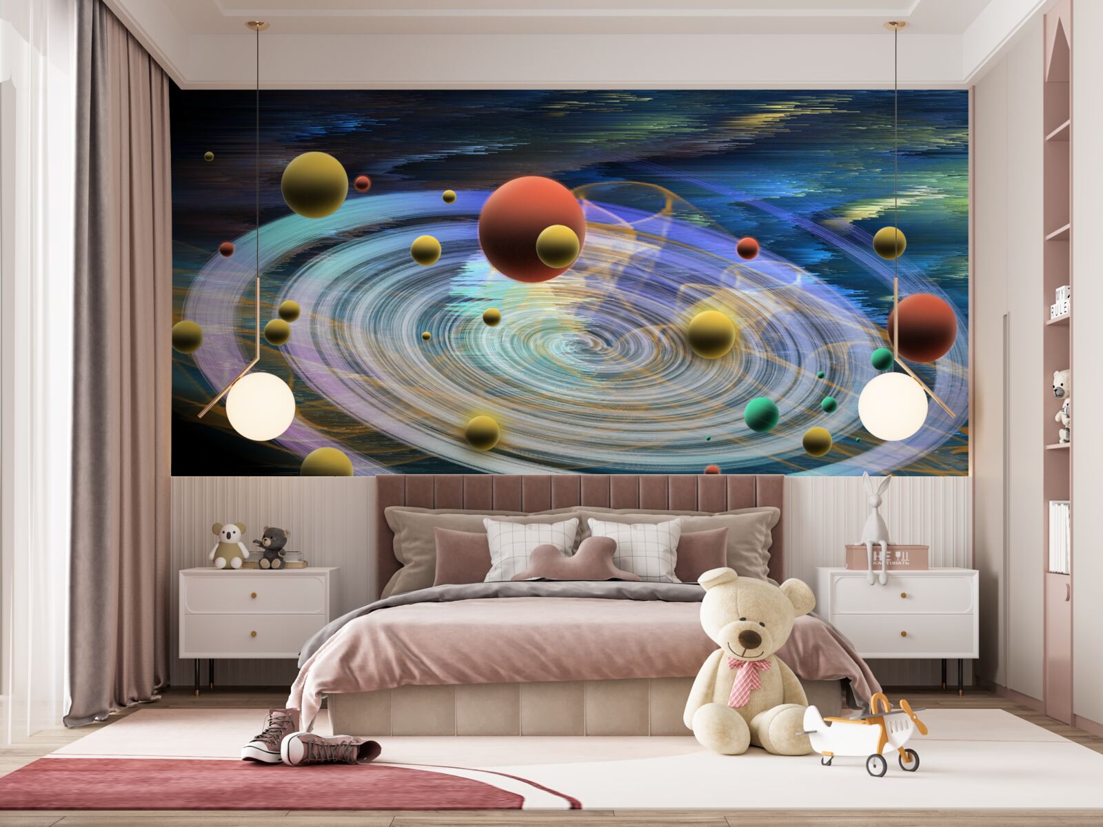 Fototapeten Planeten mit schönen Abstraktionen