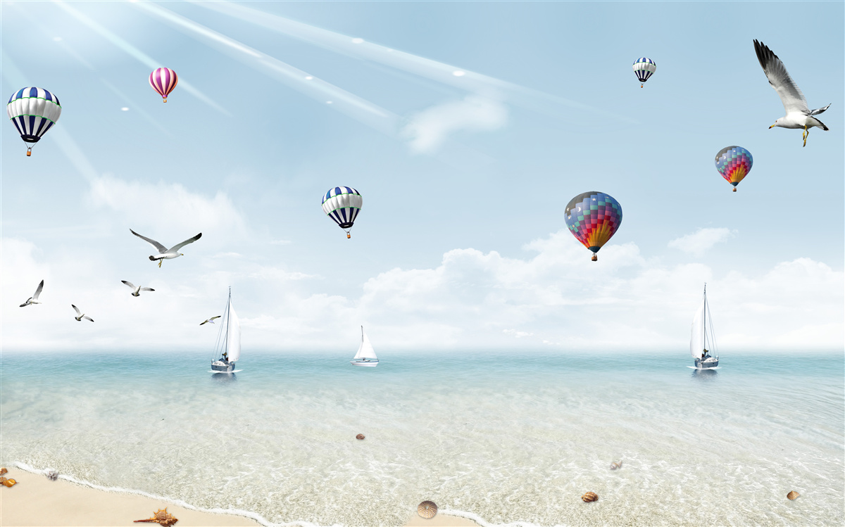 Fototapeten Meer voller Luftballons