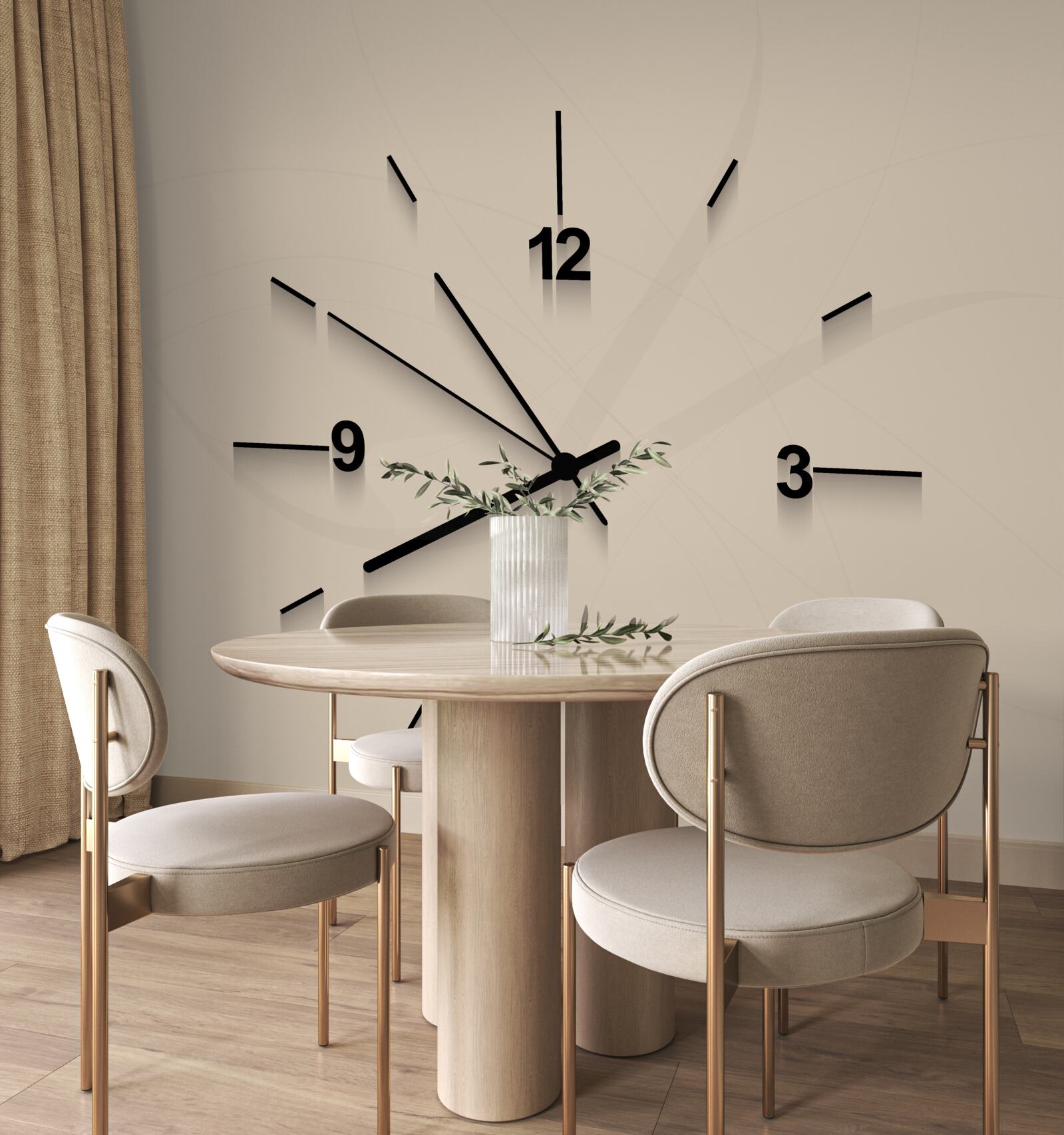 Fototapeten Wanduhr mit vier Zahlen