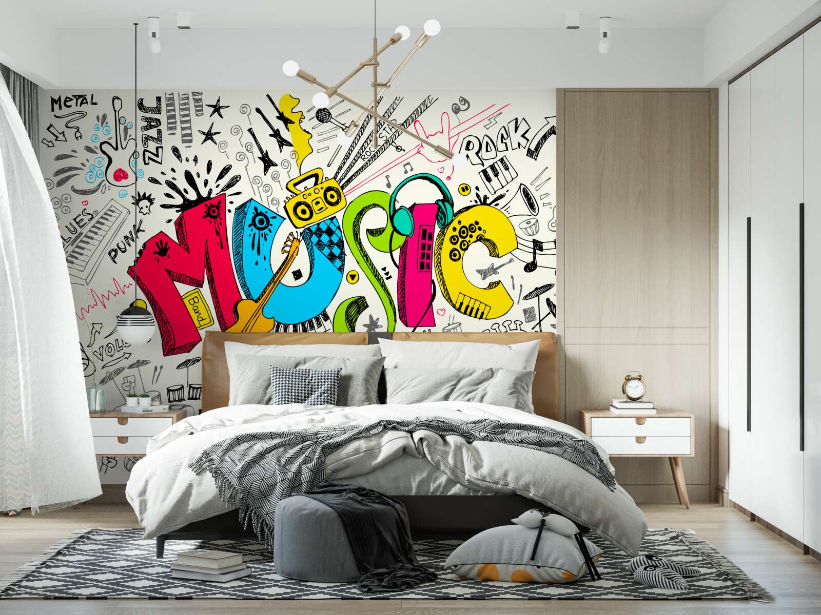 Fototapeten Graffiti in Musikstilen