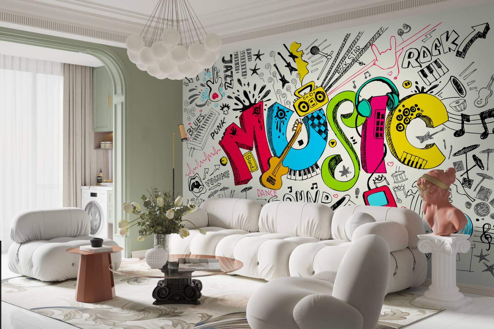 Fototapeten Graffiti in Musikstilen