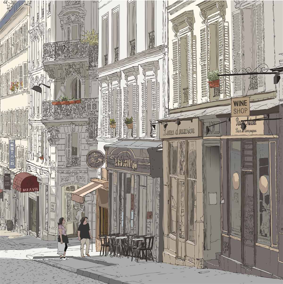Fototapeten Bild der Montmartre Street