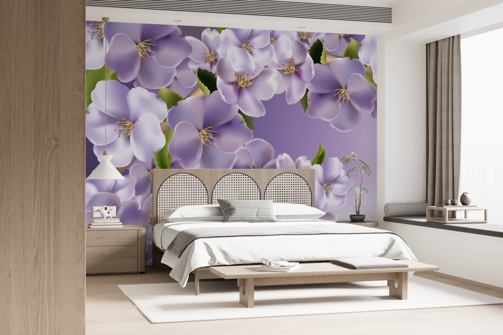 Fototapeten Subtile Fliederschattierungen in einer zarten Orchideenblume