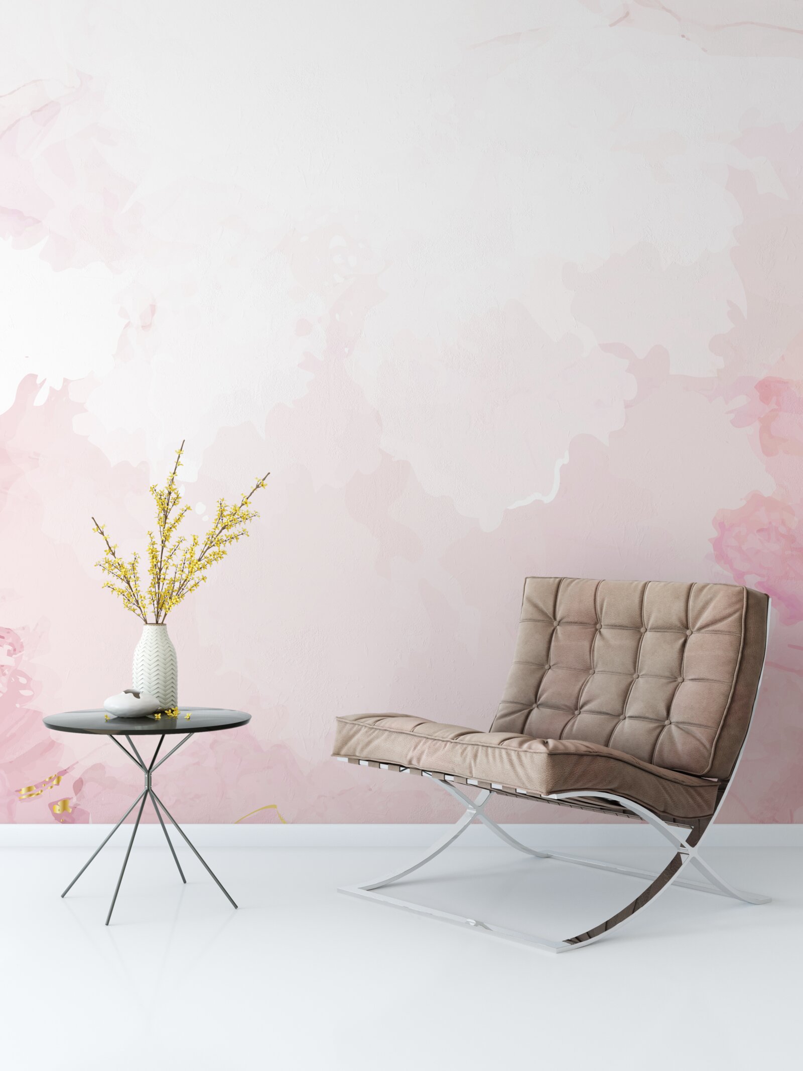 Fototapeten Rosa Marmor mit goldenen Elementen