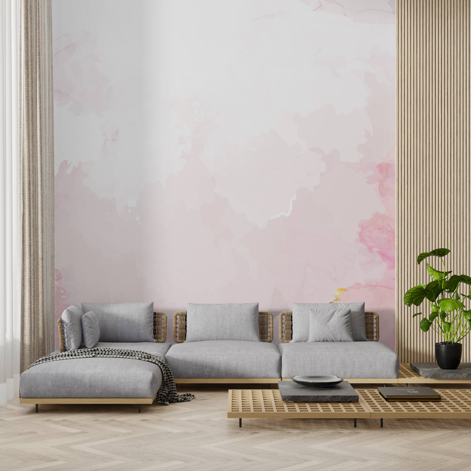 Fototapeten Rosa Marmor mit goldenen Elementen