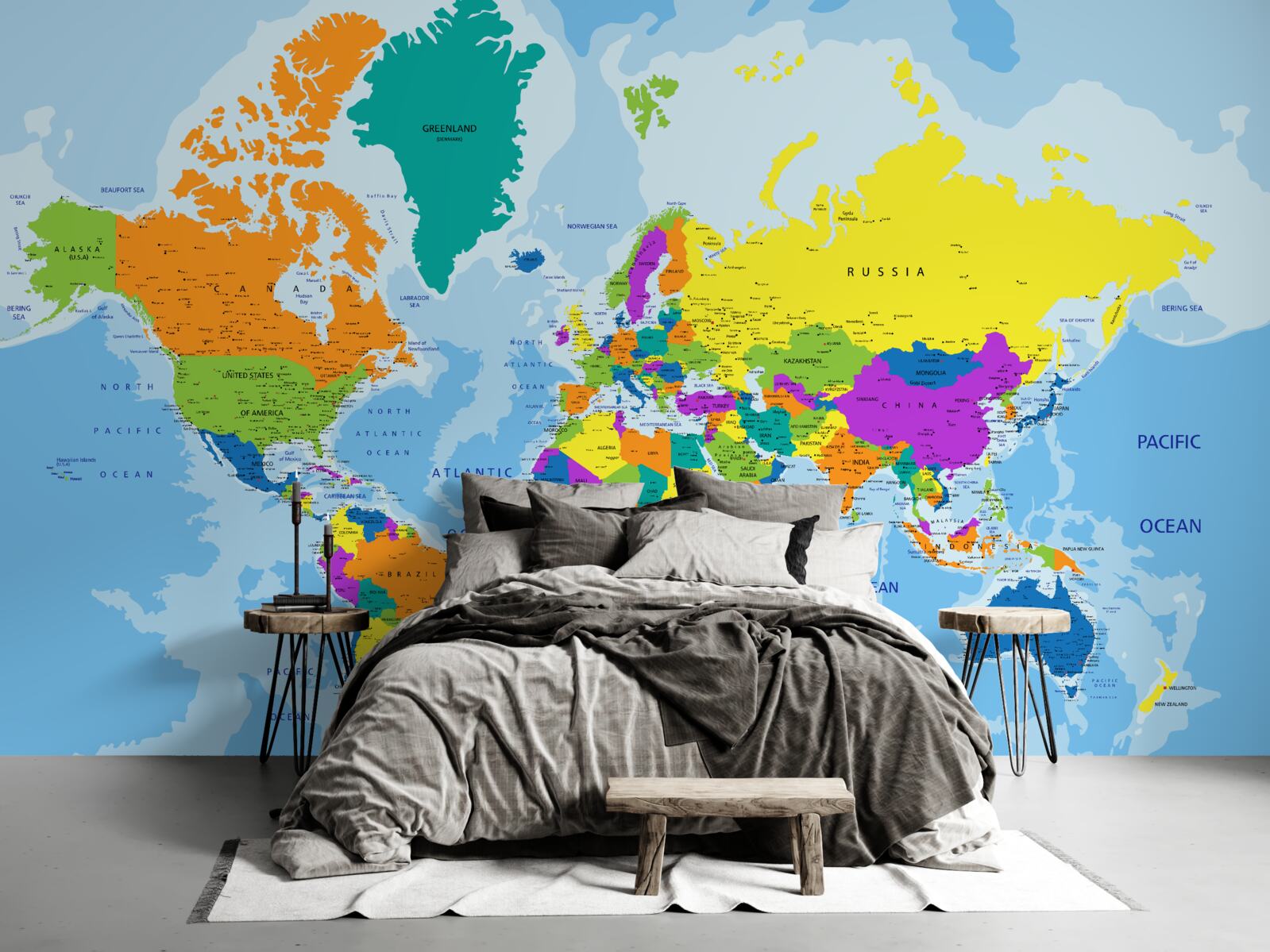 Fototapeten Globales geopolitisches Schema
