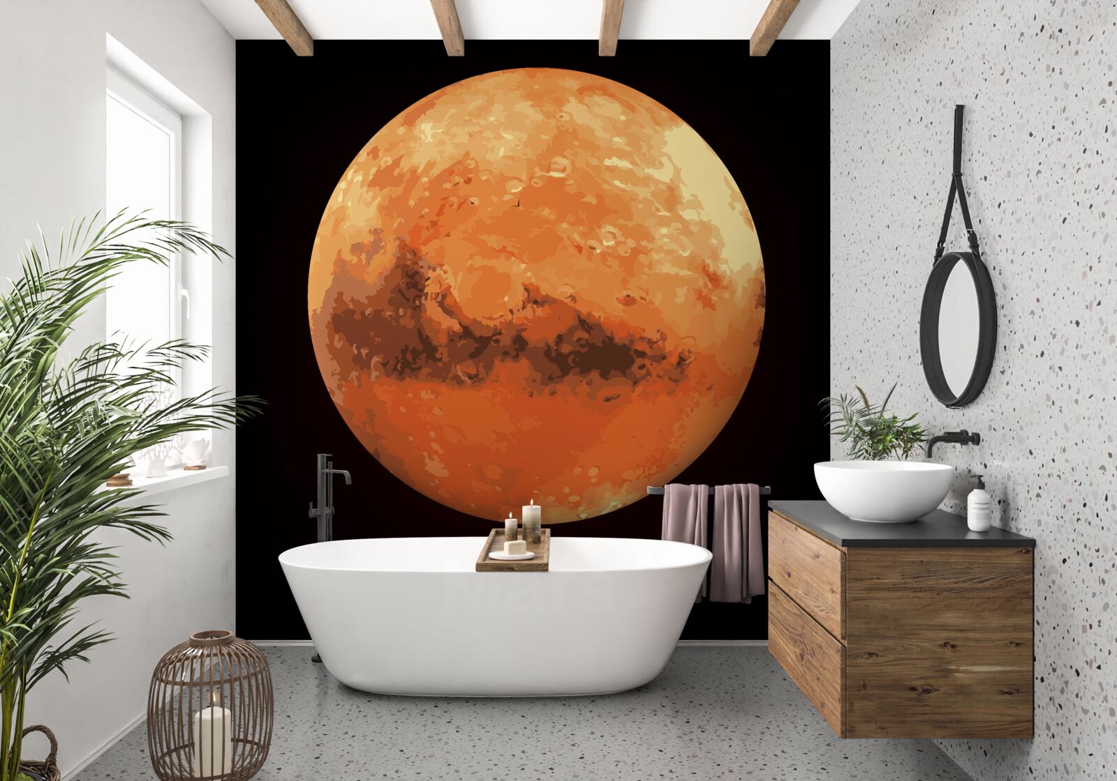 Fototapeten Ein genauerer Blick auf den Planeten Mars