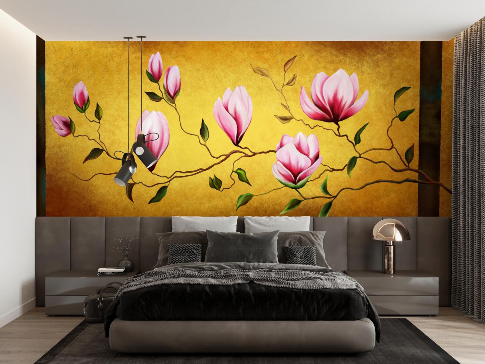 Fototapeten Rosa Magnolien aus Japan